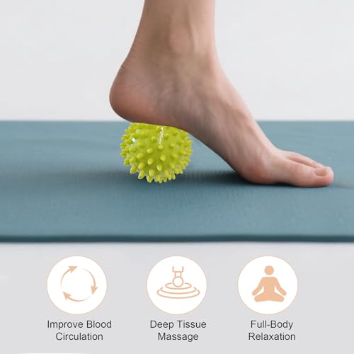 Soft Spiky Massage Balls- Muscle Massager Ball for Feet, Back, Neck, Muscles, Hands Massager Roller for Plantar Fasciitis, Foot Arch Trainer, Exercise, Physical Therapy - color: 1green Spiky Ball
