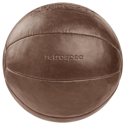 Core Weighted Medicine Ball 4, 6, 8, 10, 12, 14, 16, 20, 25, 30 lbs, Soft Touch Vegan Leather with Sturdy Grip for Strength Training, Recovery, Balance Exercises and Other Full-Body Workouts - color: Brown, style: 4 lbs