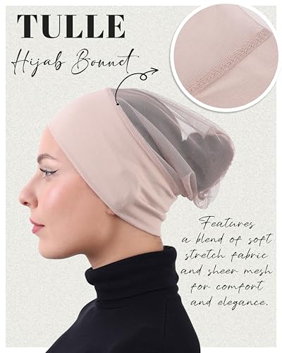FabNest Chemo Headwear for Men & Women Breathable Cotton Blend Non Slip Cap - color: Light Beige