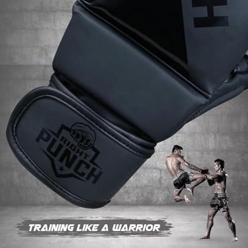 Hybrid MMA Sparring Gloves for Grappling, Kickboxing, and Open Palm Martial Arts - color: Black, size: Small