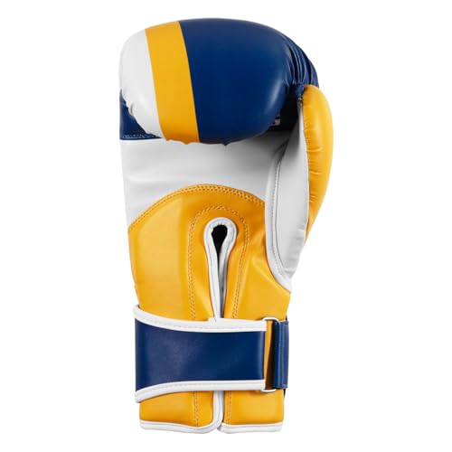 Title Boxing World Bag Boxing Gloves - color: Blue/Yellow/White, size: 12 oz