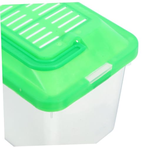 HOMSFOU 2pcs Portable Handheld Plastic Fish Tank Reptile Breeding Box Medium Turtle Habitat Carrier for Small Pets