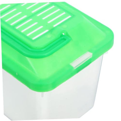 HOMSFOU 2pcs Portable Handheld Plastic Fish Tank Reptile Breeding Box Medium Turtle Habitat Carrier for Small Pets