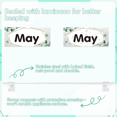 Eucalyptus Magnetic Flip Calendar for Classroom, Adjustable Rod - color: 12-2