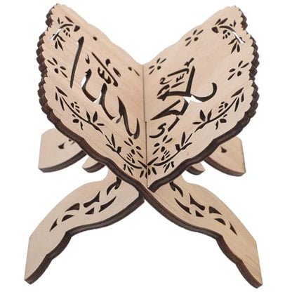 Wooden Book Stand Quran Bible Holder Elevated Reading Display Rack Desktop Organizer for Islam Eid and Religious Texts