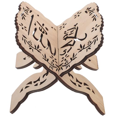 Wooden Book Stand Quran Bible Holder Elevated Reading Display Rack Desktop Organizer for Islam Eid and Religious Texts