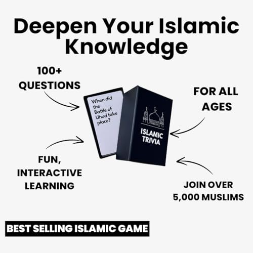 Islamic Trivia Card Game, 100+ Questions in 4 Categories, Educational Family Game, Perfect Eid Gift and Ramadan Gift for Muslims