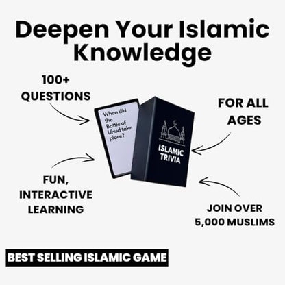Islamic Trivia Card Game, 100+ Questions in 4 Categories, Educational Family Game, Perfect Eid Gift and Ramadan Gift for Muslims