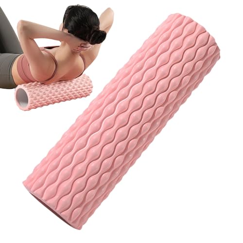 Sports Foam Roller -15inch Tissue Massager, Yoga Muscle Roller | Deep Tissue Massage Fitness Foam Rollers, Foam Muscle Water Drop Roller, Column Indoor Home Muscle Relaxation Foam Roller Fitness Yoga - color: Pink