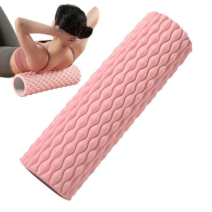 Sports Foam Roller -15inch Tissue Massager, Yoga Muscle Roller | Deep Tissue Massage Fitness Foam Rollers, Foam Muscle Water Drop Roller, Column Indoor Home Muscle Relaxation Foam Roller Fitness Yoga - color: Pink