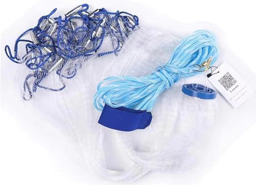 Lawaia Cast Net Cast Nets for Fishing Hand Throw Bait Nets 1/2 inch Mesh Freshwater Saltwater Fish Gear - Ideal for Shrimp, Fish & Fly Fishing with 3FT - 12FT Radius - size: 3FT/0.9m Radius