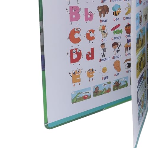 English Talking Learning Book, Interactive Electronic Book with 5 Level Curriculum System for Kids Ages 3 Plus