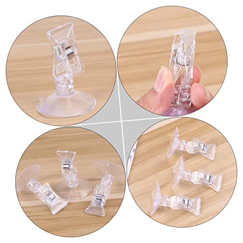 HEMOTON 12pcs Professional Cup Feeding Clips for Fish Tanks Aquarium Clamp Tool Easy Install Fish Holder Design