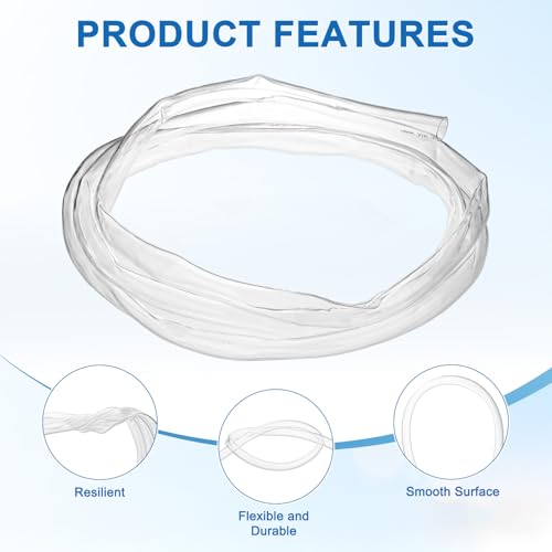 M METERXITY Vinyl Tubing 5/8" ID x 3/4" OD 10ft Flexible Plastic Tube with 2 Hose Ties, Lightweight Hybrid PVC Hose for Water Gardening/Airline/Aquarium Tubing [Clear] - size: 5/8" ID x 10ft