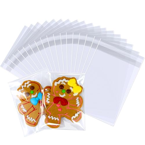 PigPotParty 4x6 in Small Clear Cellophane Treat Bags, Self-Sealing, 200 Pcs - color: 4"x6" (200pcs)