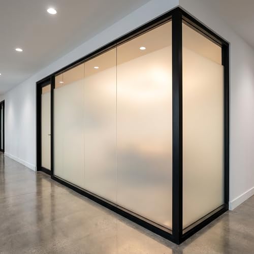 Frosted Window Film for Privacy, Static Cling Vinyl, 17.5"x 78.7" | 3in Privacy | Blocks Silhouettes, Lets Soft Light. No Glue, Residue-Free. UV/Water Resistant, Reusable. For Rooms/Bath/Office - size: 17.5"x 78.7"