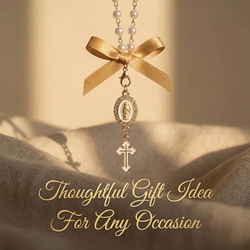 Steering Wheel Charm Cross Car Rosary for Rearview Mirror,Religious Gift - style: C