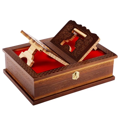 Yalikop Wooden Rehal Box Holy Book Stand Box Quran Bible Holder