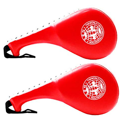 2 Pack Taekwondo Kick Pads, Durable Kicking Target Pads for TKD Karate Martial Arts Strike Kickboxing Training Muay Thai MMA Fight Gear - color: RED [1 Pair]