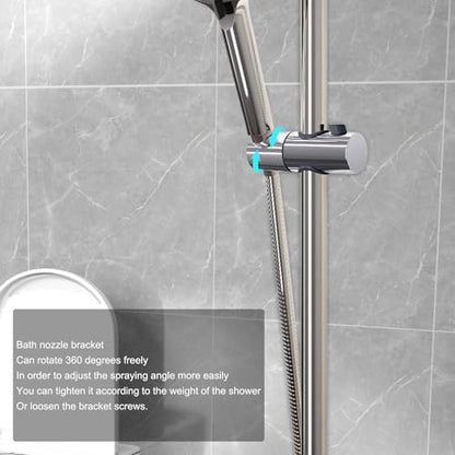 Shower Head Holder for Slide Bar - Adjustable Hand Showers Clamp | 360 Degree Rotation Slider, Bathroom Replacement Bracket, Universal Shower Sprayer Mount, Easy Install Holder - size: 24mm