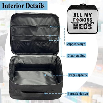Gomyblomy Custom First Aid Kit for Home Cars All May Fucking Meds Print Customized First Aid Kit Bag Empty Medical Supplies Pouch Personalized Medicine Bag Add Your Image Color - color: All My Fucking Med Custom Print