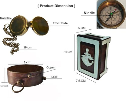 Deocar Engraved Brass Compass with Inspirational Quotes and Wooden Box –Gift for Son, Husband, Grandson, or Travelers – Ideal for Birthdays Graduation Christmas or Special Occasions - style: Love Mom