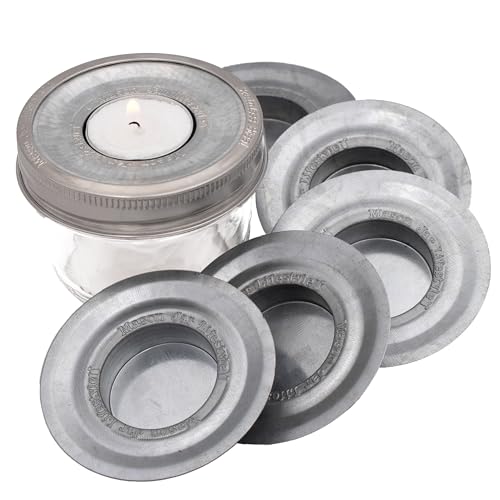 Mason Jar Lifestyle Tea Light Candle Holder Metal Lid Inserts for Mason, Ball, Canning Jars (6 Pack, Wide Mouth) - size: Wide Mouth