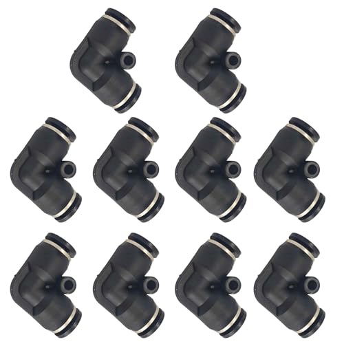 10Pcs Push to Connect Fitting Elbow, 1/2" Tube OD 90 Degree Pneumatic Elbow Quick Connect Adapter, Durable Push Lock Air Line Fitting for Water Filter, Aquarium & Air Systems - size: 1/2inch