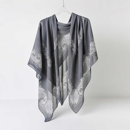 K-Elewon Large Square Scarf 51" Headscarf Chiffon Fashion Scarves Turbans Hair Wrapping Scarfs - color: D-grey