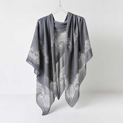 K-Elewon Large Square Scarf 51" Headscarf Chiffon Fashion Scarves Turbans Hair Wrapping Scarfs - color: D-grey