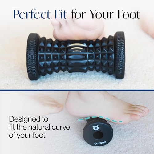 Tumaz Foot Roller for Deep Tissue Massage & Reflexology | Ergonomic Roller | Deep Tissue Massage | Reflexology | Portable Design | Ideal for Foot Recovery - color: Jewel (Black)