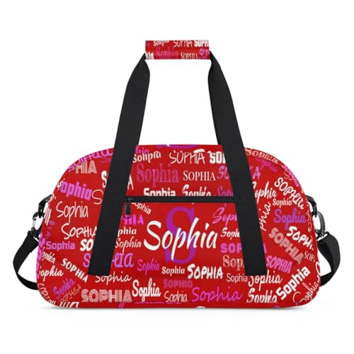 Custom Named Dance Ballet Bag Girls, Weekend Sports Travel Bag, Red | Gym Bag Sports Travel Carry On Duffle Bag - color: Color 13