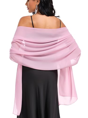 Shawls and Wraps Soft Chiffon Scarve Scarf For Evening Party Dresses Wedding Stole - color: Baby Pink