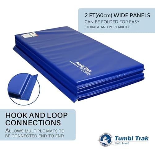 Tumbl Trak Gymnastics Folding Tumbling Panel Mat - color: Royal Blue, size: 4'x6'x2"