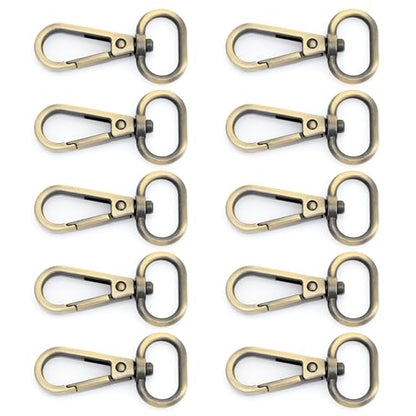 CRAFTMEMORE Snap Hook Swivel Push Gate Lobster Clasps Fashion Clips Purse Making FS10 Pack of 10 (Brushed Brass, 3/4 Inch) - color: Brushed Brass, size: 3/4 Inch