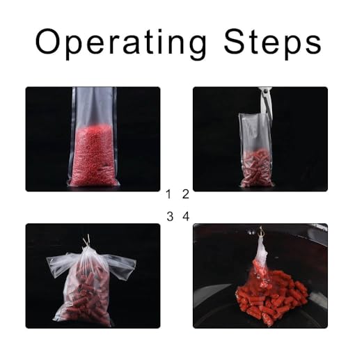 100 Pcs Water Soluble Baits Bag Carp Baits Fishing Bag PVA Carp Fishing Bag for Solid Bait Carp Fishing (7 * 15CM)