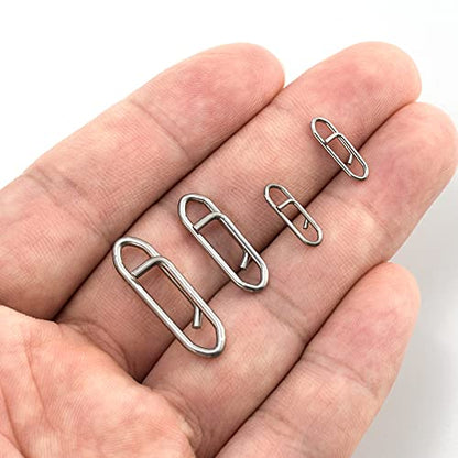 Dr.Fish Fishing Speed Clips Power Quick Clips for Fishing Lures Quick Change Stainless Steel Lure Snaps Saltwater Freshwater Crankbait Tackle Snaps - color: XS-25LB-0.5", size: 40 Pack
