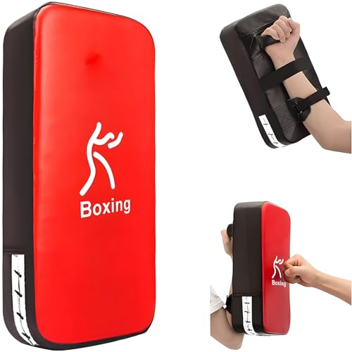 LuiceABC One Karate Taekwondo Boxing Kick Punch Adjustable Soft Shield Durable Training Pad for Boxing, Training and Protecting Your Palm, Wrist and Decreasing The Shock - color: Red