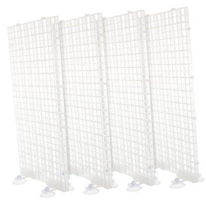 Garneck Egg Crate Panel Fish Tank Separator Suction Cup Spliced Lattice Plate Aquarium Supplies Divider Random Color