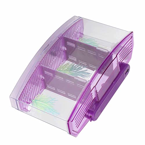 Aquarium Fish LED Acrylic Three Di Breeding Isolation Box for Sm Fishes Bottom of the Change for and Stress Valve (Violet) - color: Violet