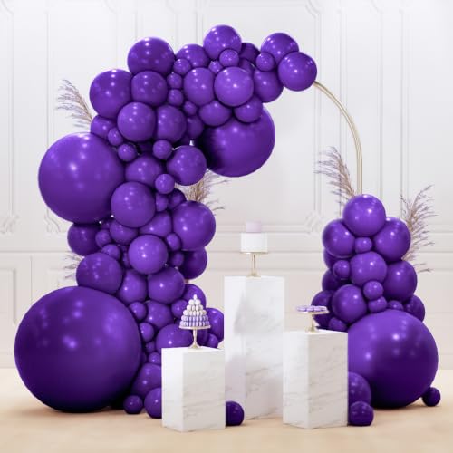 PartyWoo Dark Purple Balloons 99pcs Royal Purple Color Different Sizes - color: Purple-y16