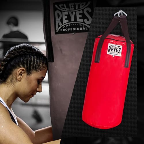 CLETO REYES Heavy Hanging Punching Bag for Adults Boxing Training Equipment, MMA, Kickboxing, Muay Thai, Nylon-Canvas, Small, Classic Red - size: Unfilled