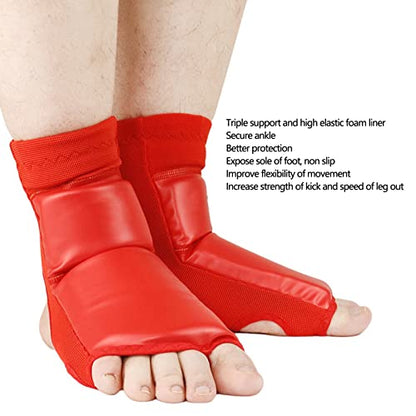 Taekwondo Foot Protector Boxing Foot Protector, Taekwondo Foot Pads Boxing Foot Protectors Adult Training Taekwondo Gear Non Slip Impact Ankle Pads Protective (L)