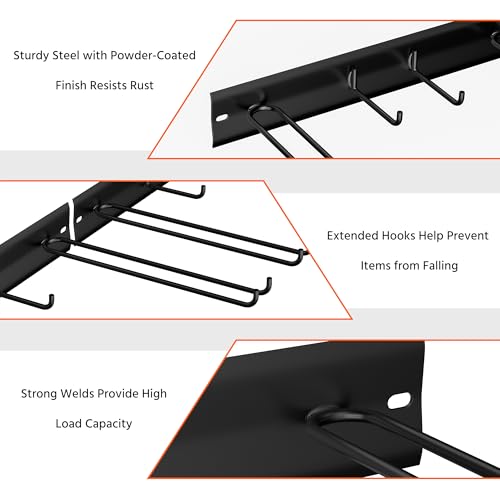 Wall Mount Ski Rack, Garage Ski Storage Rack, Ski Hangers For 8 Pairs of Skis - style: 4 Ski Hooks