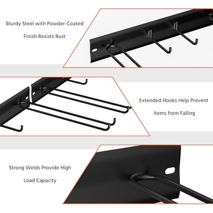 Wall Mount Ski Rack, Garage Ski Storage Rack, Ski Hangers For 8 Pairs of Skis - style: 4 Ski Hooks