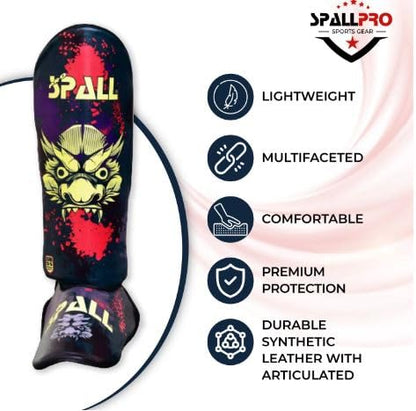 Muay Thai Guards Shin Guards for Kickboxing Martial Arts Kicking BJJ Boxing Equipment MMA Training and Sparring Leg Guard with Instep Protection Pads - color: Green, size: Medium