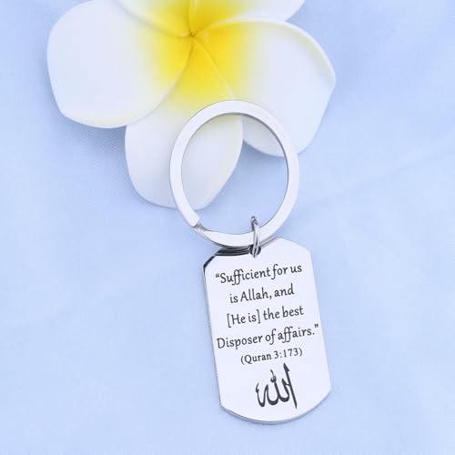 LQRI Islamic Quran Verse Keychain Sufficient for Us Is Allah The Disposer of Affairs Quran 3:173 Muslim Religious Gift