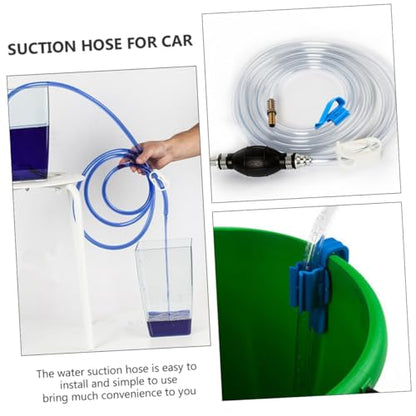 Kichvoe Manual Siphon Pump Hose Set for Water and Oil Transfer, Vehicle Guide Oil Tube with Suction Function, Practical Multi-use Handheld Suction Hose for Automotive and Aquarium Water