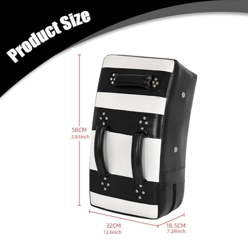 Muay Thai Pad with Zipper Foot, Knee and Elbow Target Kicking Punching Kickboxing Training Pad for Coaching, 32cmx18.5cmx58cm PU Leather EVA