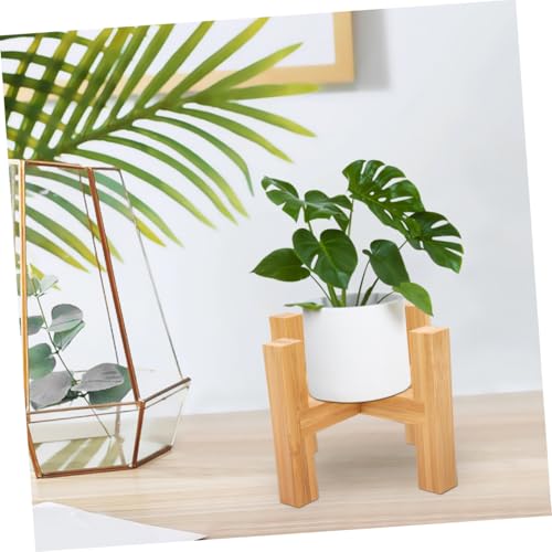 Wooden Flowerpot Holder Stand with Four Legs Plant Pot Base with Non-slip Pads Indoor Outdoor Flower Rack for Flowerpots Crafts and Fish Tank Protection